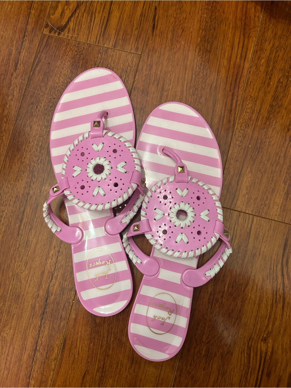 Jack Rogers Pink Striped Sandals